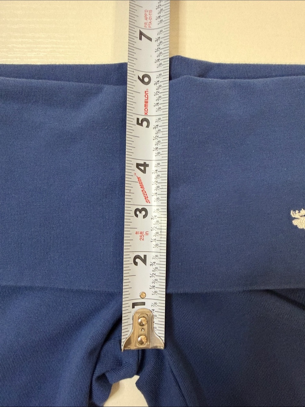 Abercrombie and Fitch Y2K Blue & White Fold Over Waistband Cropped Leggings - Picture 14 of 16